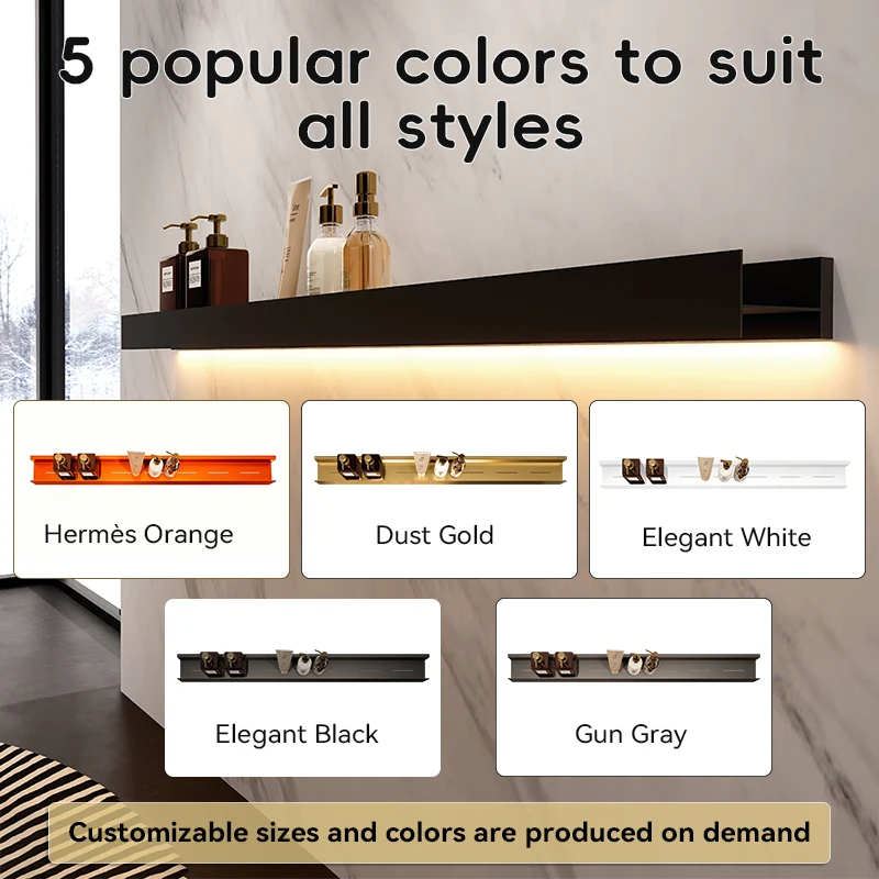 Black Bar-Shaped Stainless Steel Storage Rack